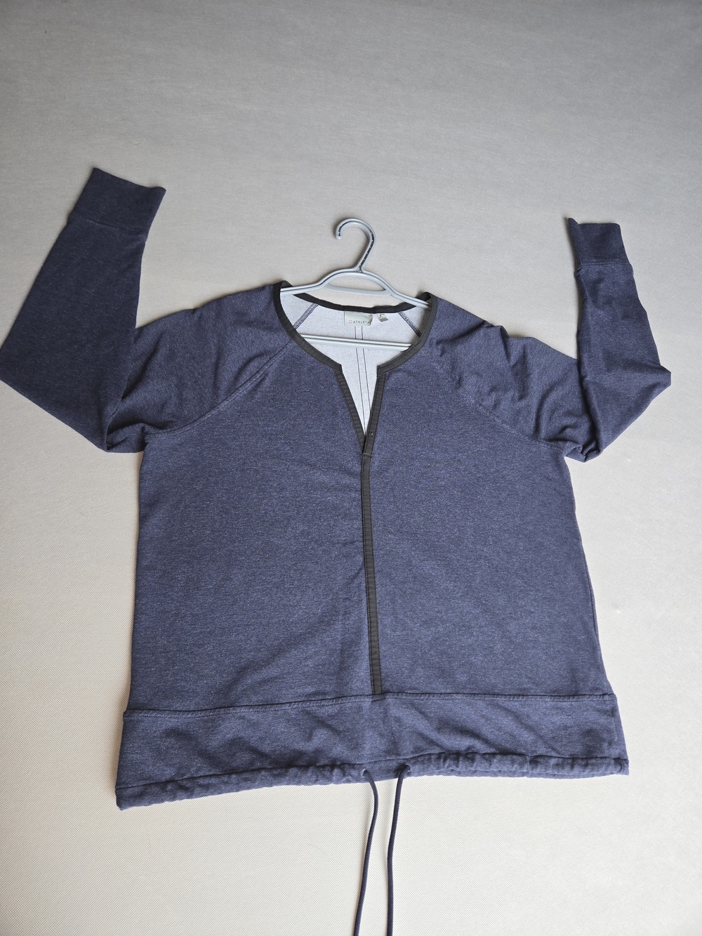 Athleta Navy Blue Pullover Sweatshirt, Adjustable Waist, Size L
